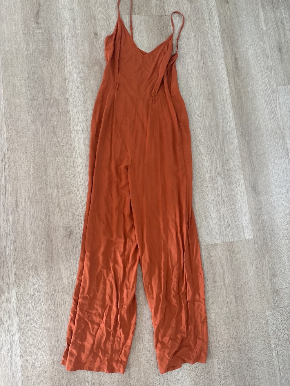 Rusty orange full length jumpsuit